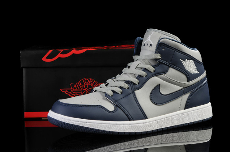 Air Jordan 1 Men Shoes Lightgrey/Steelblue Online